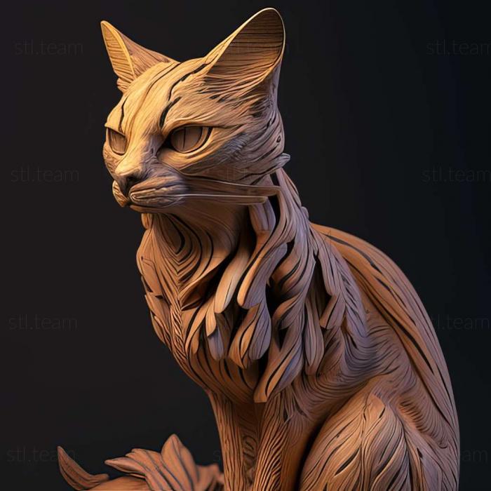 3D model Serengeti cat (STL)